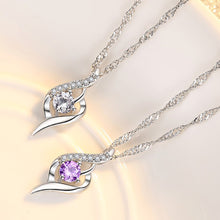 Laden Sie das Bild in den Galerie-Viewer, Lovely 925 Sterling Silver Crystal Zircon Heart Pendant Necklace - Length 45CM