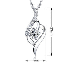 Carica l&#39;immagine nel visualizzatore di Gallery, Lovely 925 Sterling Silver Crystal Zircon Heart Pendant Necklace - Length 45CM