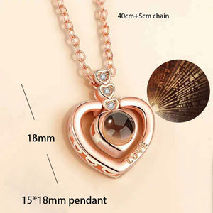 100 Languages Love Necklace - Assorted Style Pendants - I Love You Projection