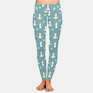 Ladies 3D Rabbits, Chickens, Easter Eggs Printed Leggings