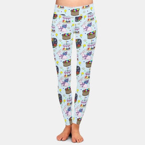 Ladies 3D Rabbits, Chickens, Easter Eggs Printed Leggings