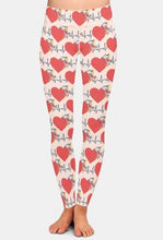 Laden Sie das Bild in den Galerie-Viewer, Ladies Valentine&#39;s Day Colourful Hearts Printed Leggings