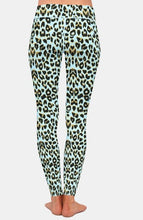 Cargar imagen en el visor de la galería, Ladies HOT Blue/Gold 3D Leopard Printed Leggings