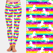 Laden Sie das Bild in den Galerie-Viewer, Ladies Cute Rainbows &amp; Unicorns Printed Leggings