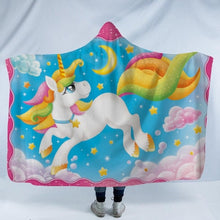 Charger l&#39;image dans la galerie, Assorted Rainbow Unicorn Patterned 3D Printed Plush Hooded Blankets