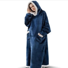 Laden Sie das Bild in den Galerie-Viewer, Super Long Unisex Hooded Fleece Jumper With Sleeves &amp; Pockets