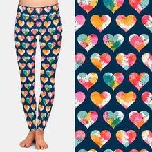 Laden Sie das Bild in den Galerie-Viewer, Ladies 3D Sweet Valentine&#39;s Patterned Hearts Printed Leggings