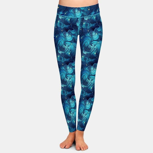 Ladies Starry Ocean Clouds Printed Leggings