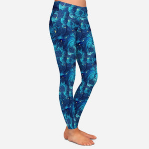 Ladies Starry Ocean Clouds Printed Leggings