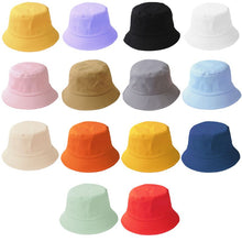 Cargar imagen en el visor de la galería, Adults &amp; Kids Summer Foldable Solid Coloured Bucket Hats