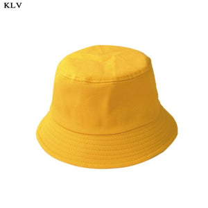 Adults & Kids Summer Foldable Solid Coloured Bucket Hats