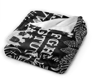 Lovely Ouija Board Black/White Ultra-Soft Fleece Throw Blanket