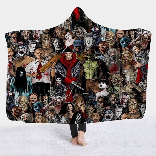 AMAZING Horror Featured Fleece Wearable Hooded Blankets