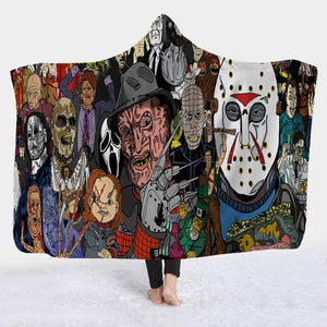 AMAZING Horror Featured Fleece Wearable Hooded Blankets