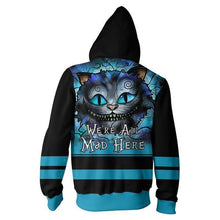 Load image into Gallery viewer, AIW - Cheshire Cat We&#39;re All Mad Here 3D Printed Hoodies
