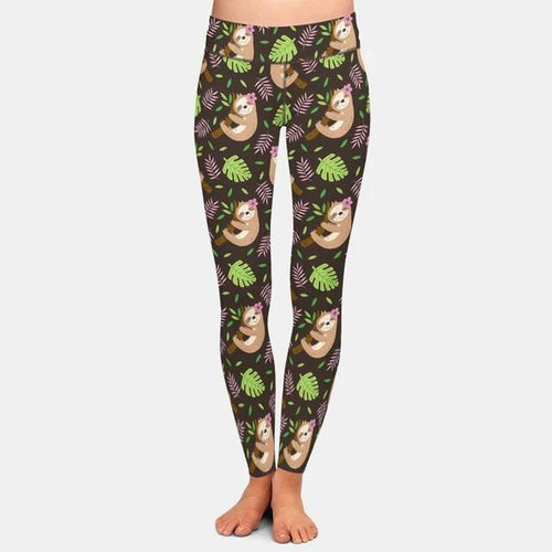 Ladies Assorted Soft Sloth Printed Leggings