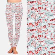Cargar imagen en el visor de la galería, Ladies 3D Sweet Valentine&#39;s Patterned Hearts Printed Leggings