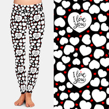 Cargar imagen en el visor de la galería, Ladies 3D Sweet Valentine&#39;s Patterned Hearts Printed Leggings