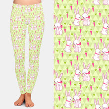 Laden Sie das Bild in den Galerie-Viewer, Ladies 3D Happy Easter Patterns With Bunnies Printed Leggings