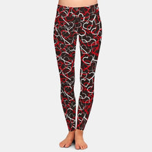 Cargar imagen en el visor de la galería, Ladies Printed Hearts Design Leggings