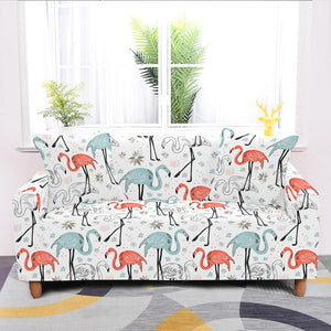 Flamingo Printed Elastic Couch Covers For Sofa
