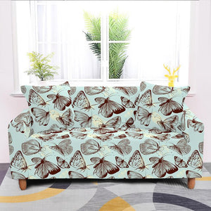 Butterfly Printed Elastic Couch Covers For Sofa
