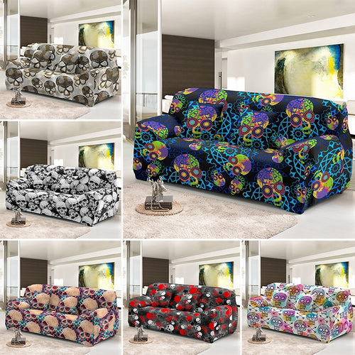 Psychedelic Skull Designs Elastic Sofa Covers For Couch