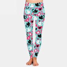Load image into Gallery viewer, Ladies 3D Cute Black &amp; White Cats Printed Leggings