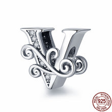 Laden Sie das Bild in den Galerie-Viewer, 925 Sterling Silver Letter/Alphabet A-Z Charms For Bracelet