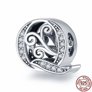 925 Sterling Silver Letter/Alphabet A-Z Charms For Bracelet