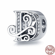 Charger l&#39;image dans la galerie, 925 Sterling Silver Letter/Alphabet A-Z Charms For Bracelet
