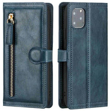Laden Sie das Bild in den Galerie-Viewer, Luxury Faux Leather Zippered Flip Wallet Phone Case For Assorted iPhones