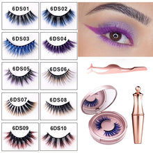 Load image into Gallery viewer, Gorgeous Coloured Magnetic 3D False Eyelashes -  Waterproof With Eyeliner/Tweezers