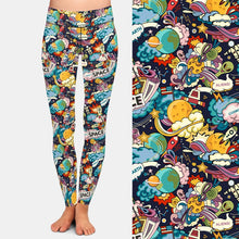 Load image into Gallery viewer, Ladies 3D Cartoon Space Doodle Digital Printed Leggings