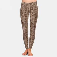 Laden Sie das Bild in den Galerie-Viewer, Ladies 3D Snake Skin Digital Printed Leggings