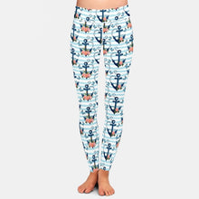 Load image into Gallery viewer, Ladies Anchors, Peonies &amp; Butterflies Printed Leggings