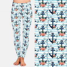 Load image into Gallery viewer, Ladies Anchors, Peonies &amp; Butterflies Printed Leggings
