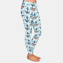 Load image into Gallery viewer, Ladies Anchors, Peonies &amp; Butterflies Printed Leggings