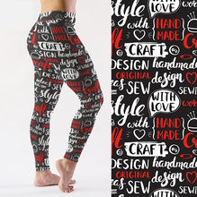 Cargar imagen en el visor de la galería, Ladies 3D Craft Lettering Digital Printed Soft Leggings