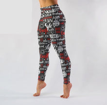 Laden Sie das Bild in den Galerie-Viewer, Ladies 3D Craft Lettering Digital Printed Soft Leggings