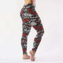 Load image into Gallery viewer, Ladies 3D Craft Lettering Digital Printed Soft Leggings