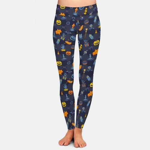 Ladies Cute Spooky Halloween Printed Leggings