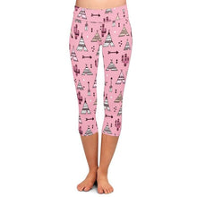 Charger l&#39;image dans la galerie, Ladies Pink Teepee Tents &amp; Cactus Printed Capri Leggings