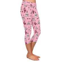 Charger l&#39;image dans la galerie, Ladies Pink Teepee Tents &amp; Cactus Printed Capri Leggings