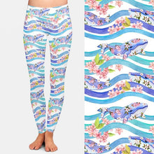 Laden Sie das Bild in den Galerie-Viewer, Ladies 3D Cartoon Whales Printed Leggings