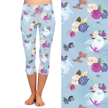 Charger l&#39;image dans la galerie, Ladies Cartoon Dolphins &amp; Floral Printed Leggings