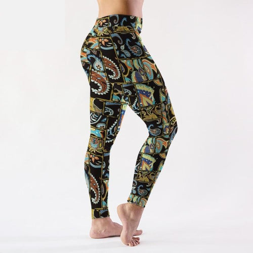 Ladies New Paisley Design Printed Leggings