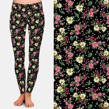 Cargar imagen en el visor de la galería, Ladies Turkish Rose &amp; Indian Jasmin Printed Leggings