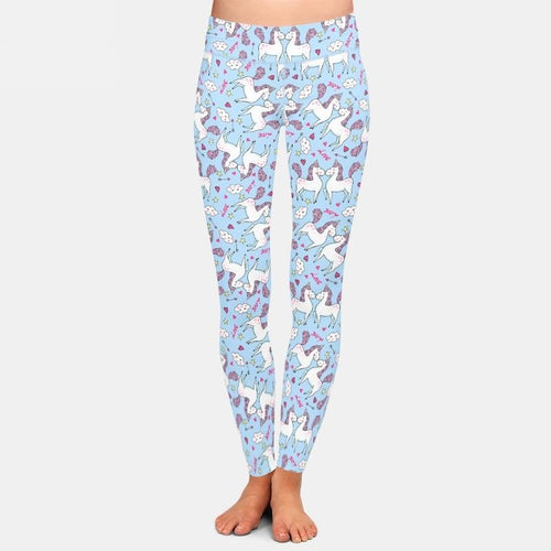 Ladies Sweet Unicorn Love Digital Printed Leggings