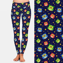 Carica l&#39;immagine nel visualizzatore di Gallery, Ladies Cute Cartoon Owls Printed Leggings